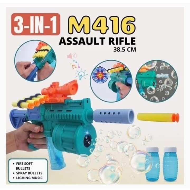 Multifunctional Gun M416 Soft Bullet Blaster Bubble Maker