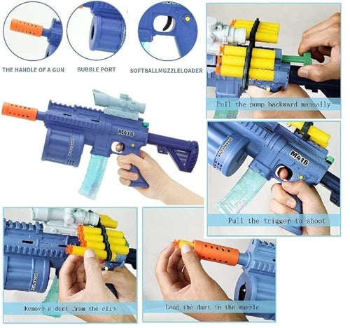 Multifunctional Gun M416 Soft Bullet Blaster Bubble Maker