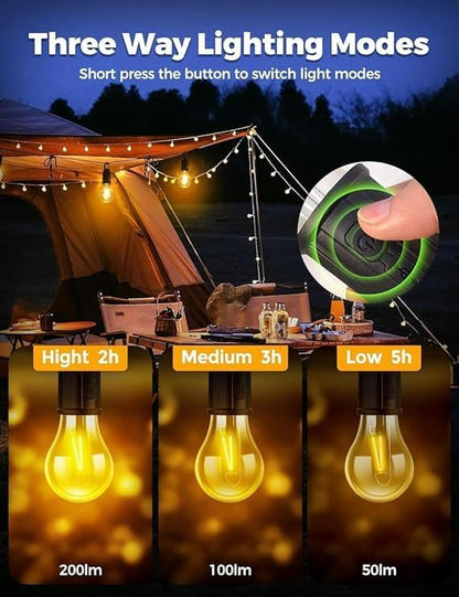 Unbreakable Hanging Clip Bulb | Emergency Lamp | USB Rechareable Bulb Light | Decorative 3 Lighting Modes Tent Lamp for Camping