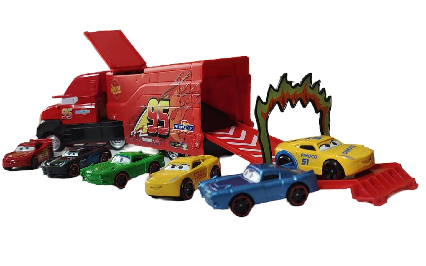 Driven towing Cars Set with truck – 7 pcs