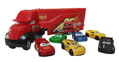 Driven towing Cars Set with truck – 7 pcs