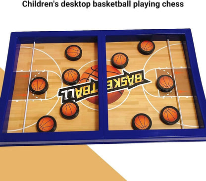 Fast Sling Basketball Puck Game: Tabletop Battle Ice Hockey Fun for Adults and Kids