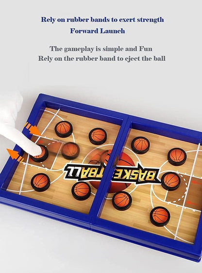 Fast Sling Basketball Puck Game: Tabletop Battle Ice Hockey Fun for Adults and Kids