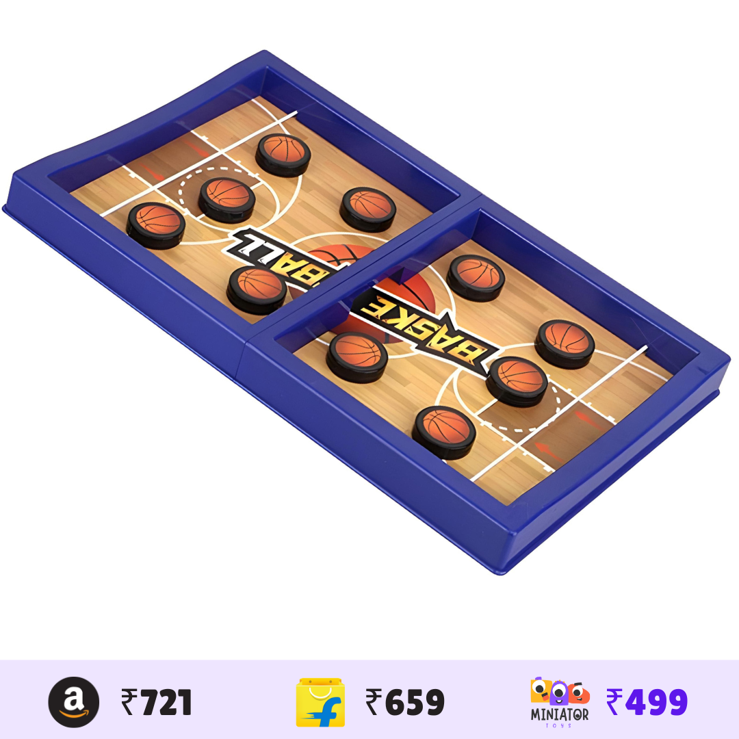 Fast Sling Basketball Puck Game: Tabletop Battle Ice Hockey Fun for Adults and Kids