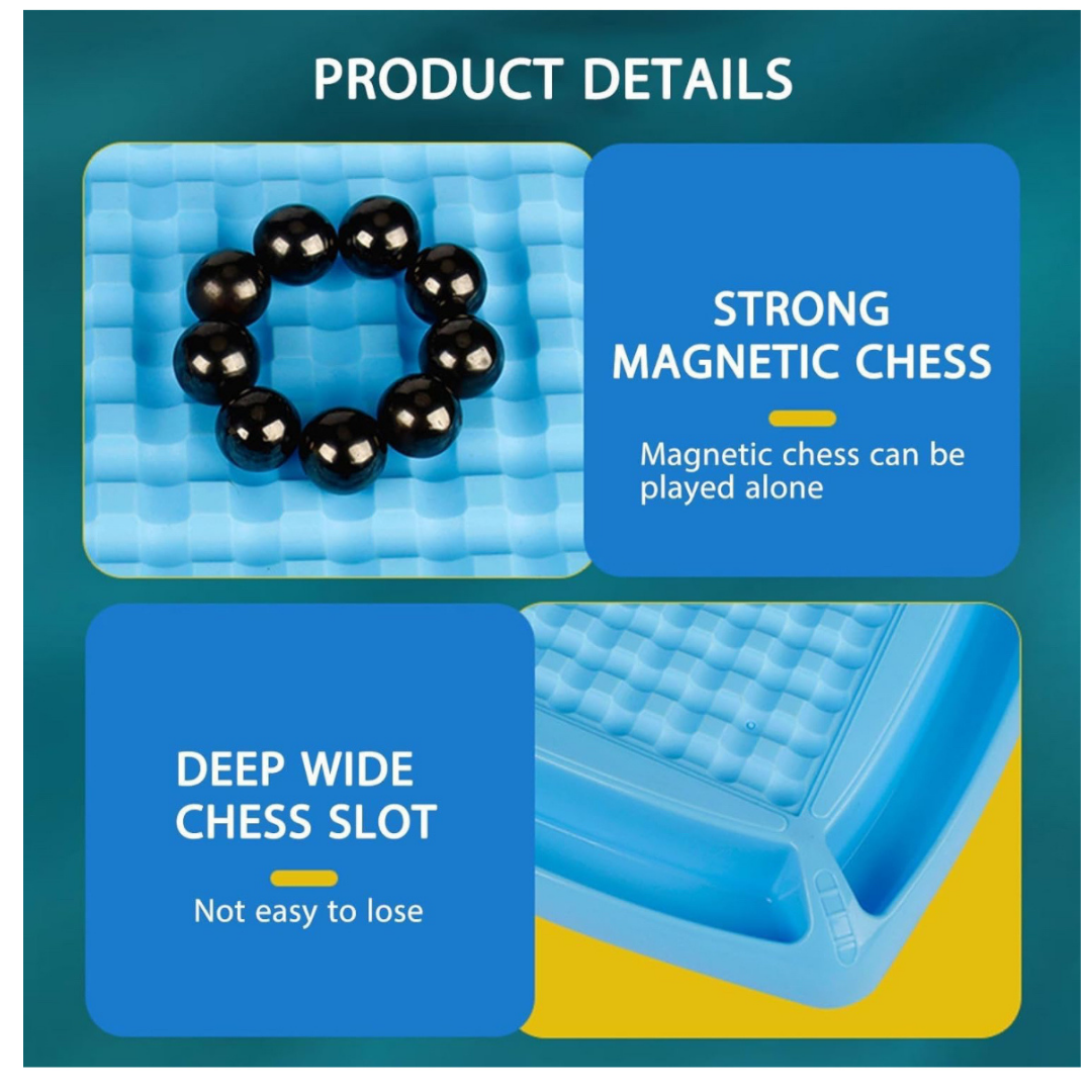 Magnetic Battle Chess Game with Rocks