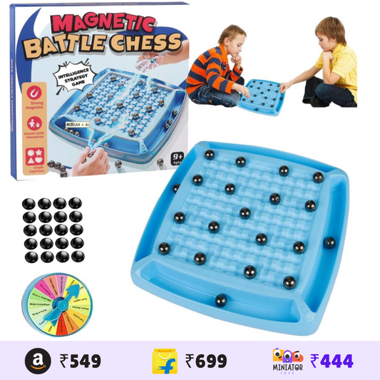 Magnetic Battle Chess Game with Rocks