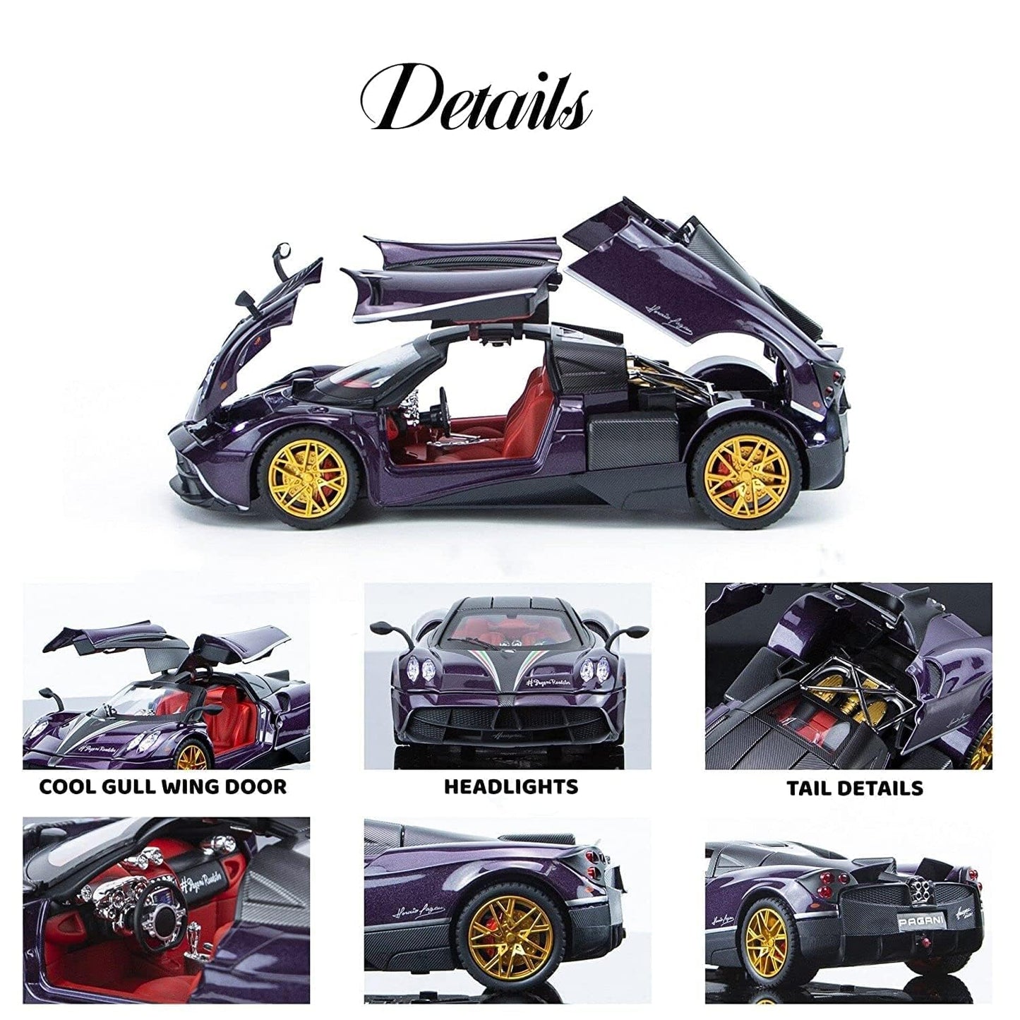 1:24 Big Pagani Huayra Diecast (Pullback & Smoke)