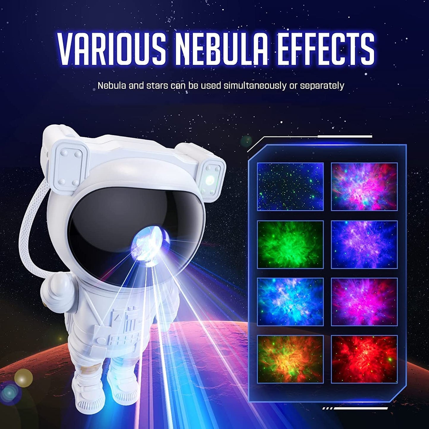 Astronaut Galaxy Projector with Remote Control - 360° Adjustable Timer