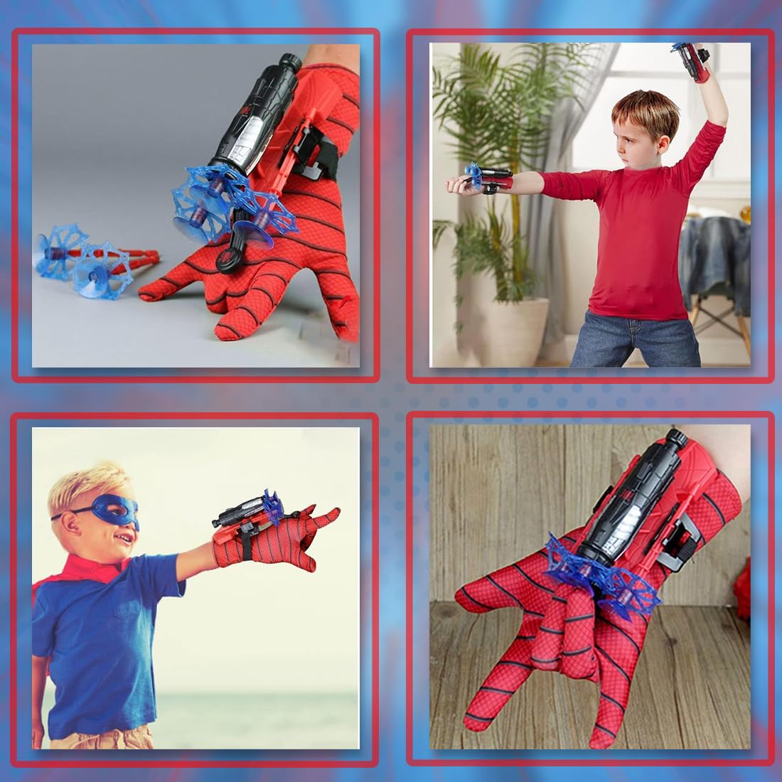 Spider Web Shooter Toys for Kids Real Gadget Toys for Boys Gloves Launcher Wrist Toy