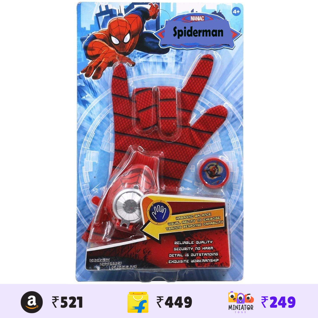 Spiderman Hand Gloves With Disc Launcher